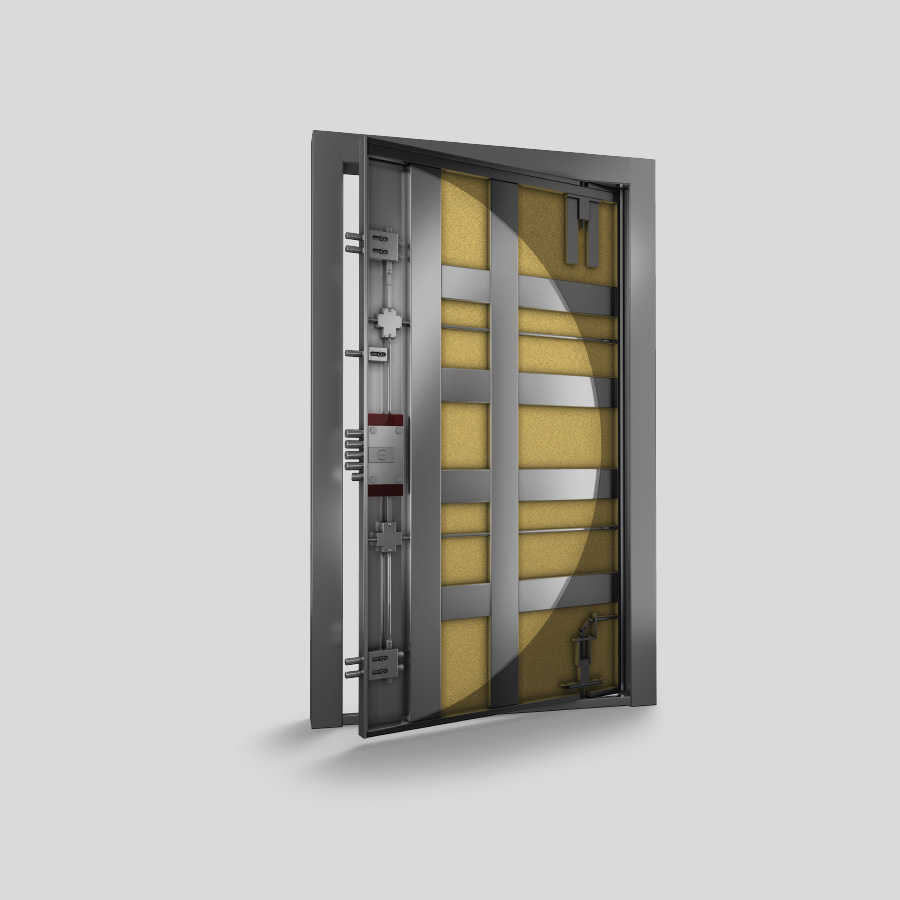 Security Doors - Reinforced Security Door Pivot Porta Block